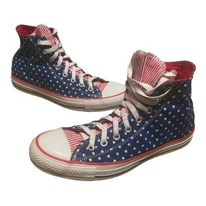 Converse Unisex Red White and Blue Chuck Taylor All Star High Top Sneakers